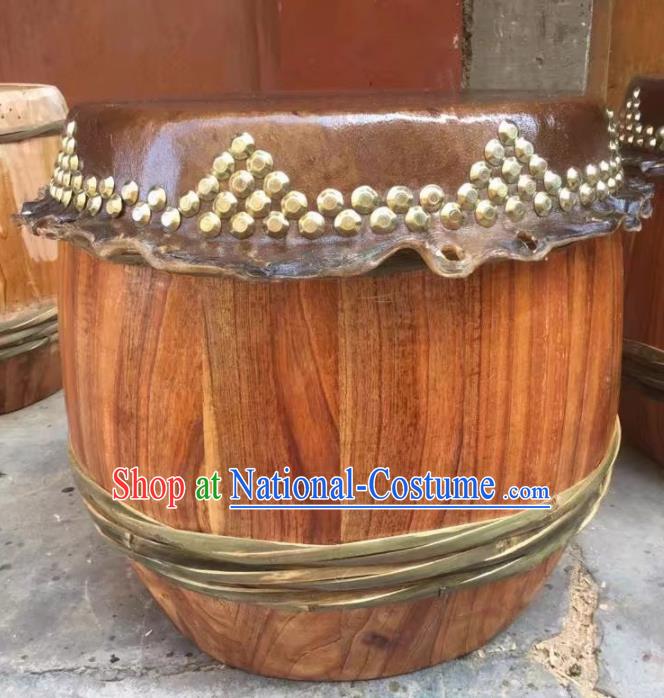 Chinese World Lion Dance Wood Cowhide Drum Traditional Lion Dance Musical lnstruments Drum