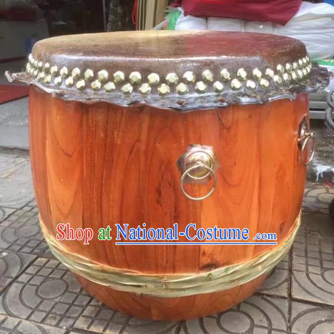 Chinese Lion Dance Wood Cowhide Drum Traditional Lion Dance Musical lnstruments Drum