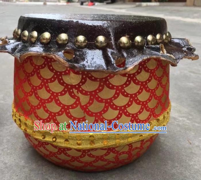 Chinese Lion Dance Cowhide Golden Drum Traditional Lion Dance Musical lnstruments Drum