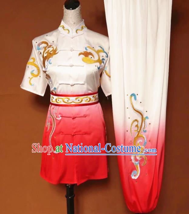 Chinese Tai Chi Changquan Embroidered Dragon Garment Outfits Traditional Kung Fu Martial Arts Costumes for Adult