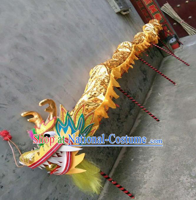 Chinese Traditional Golden Dragon Head Prop Dragon Dance Competition Costumes for Adult