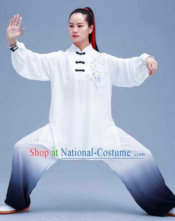 Chinese Traditional Kung Fu White Outfits Martial Arts Competition Costumes for Women