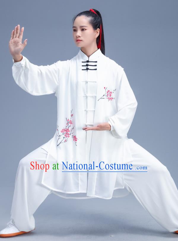 Chinese Traditional Kung Fu Competition Printing Plum Blossom Outfits Martial Arts Stage Show Costumes for Women