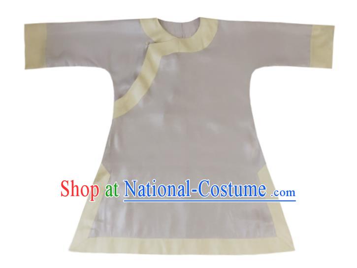 Chinese Traditional Lilac Silk Shirt National Upper Outer Garment Tang Suit Blouse Costume for Women