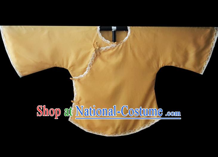 Chinese Traditional Apricot Shirt National Tang Suit Upper Outer Garment Blouse Costume for Women