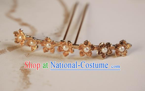 Chinese Traditional Ming Dynasty Princess Golden Hair Accessories Ancient Court Queen Hairpins for Women