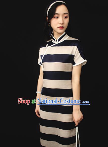 Republic of China Traditional Silk Qipao Dress Chinese National Tang Suit Cheongsam Costumes for Women