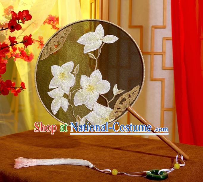 Chinese Traditional Embroidered Silk Fans Ancient Princess Palace Fan for Women