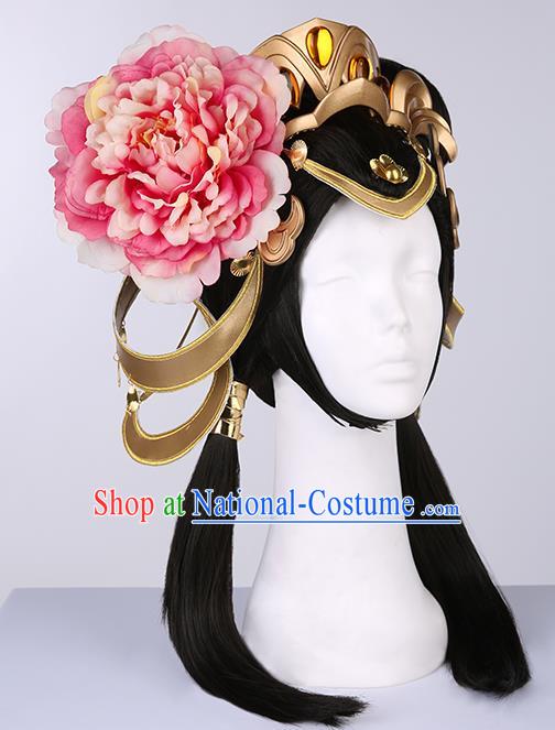 Chinese Traditional Han Dynasty Princess Wigs Ancient Imperial Consort Wig Sheath for Women