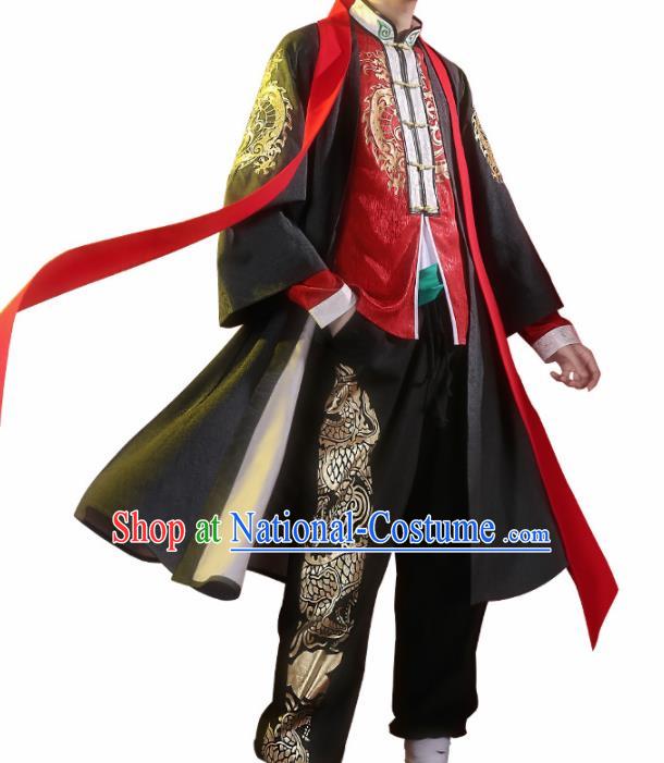 Chinese Traditional Embroidered Clothing Tang Suit Cosplay Costumes for Men