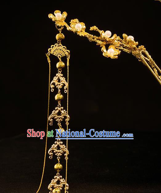 Chinese Traditional Hanfu Golden Hairpins Ancient Princess Hair Accessories for Women