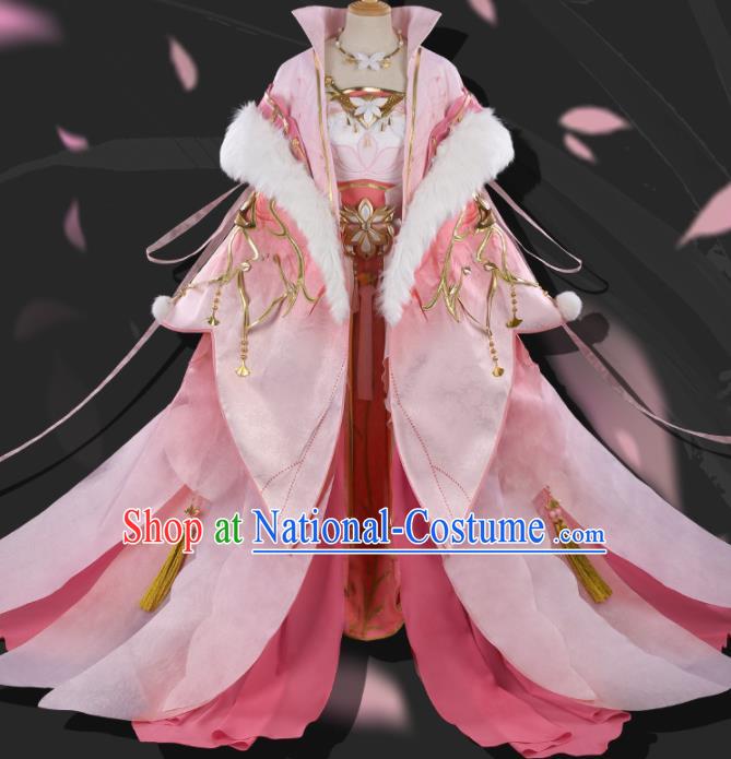 Chinese Cosplay Ming Dynasty Princess Pink Hanfu Dress Traditional Ancient Female Swordsman Costumes for Women