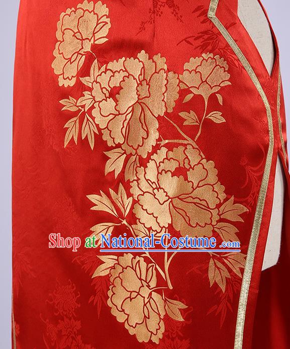 Chinese Traditional Cosplay Red Qipao Dress Ancient Swordswoman Costumes for Women