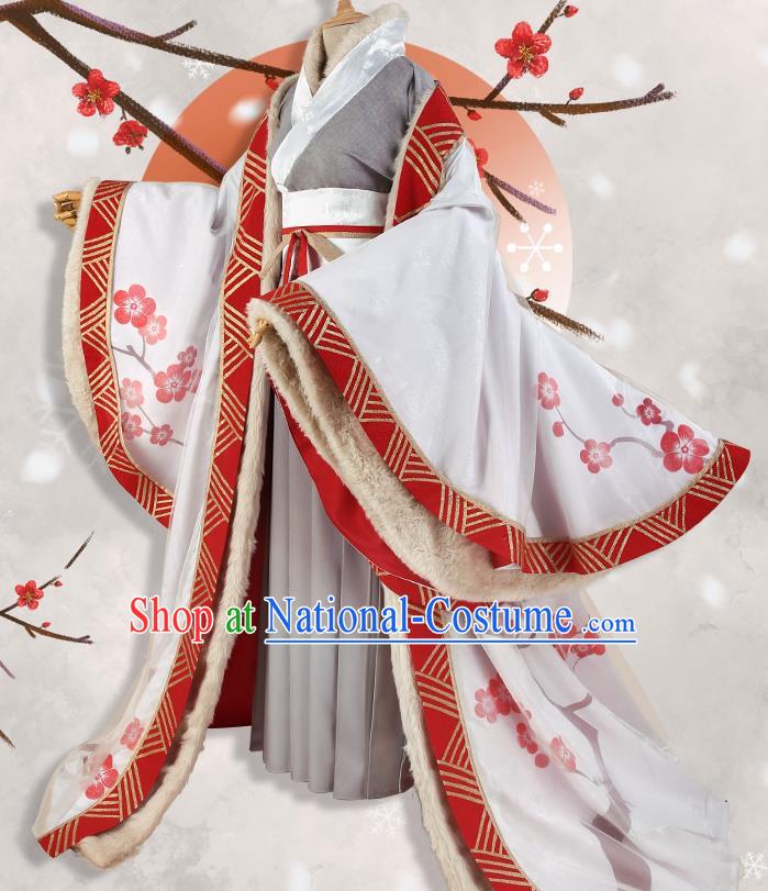 Chinese Traditional Cosplay Goddess White Hanfu Dress Ancient Princess Costumes for Women