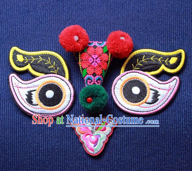 Chinese Traditional Embroidered Tiger Patch Embroidery Applique Craft Embroidering Accessories