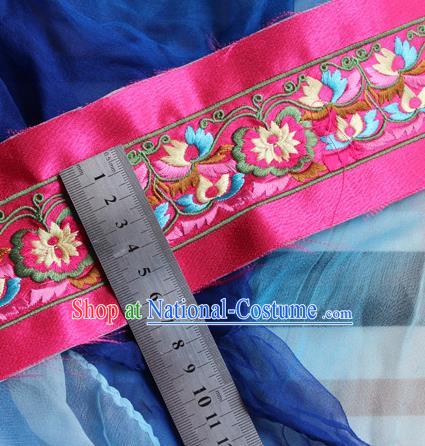 Chinese Traditional Embroidered Flowers Rosy Applique Embroidery Patch Embroidery Craft Accessories