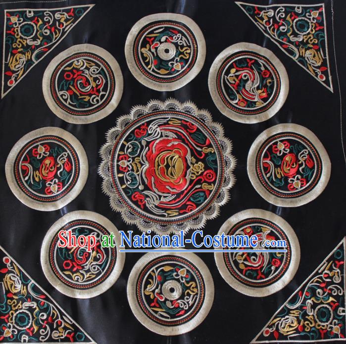 Chinese Traditional Embroidered Black Applique Embroidery Patch Embroidery Craft Accessories