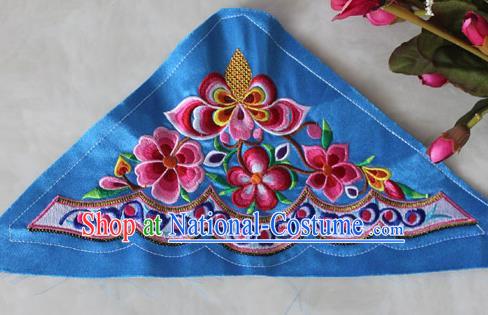 Chinese Traditional Embroidered Alocasia Blue Applique Embroidery Patch Embroidery Craft Accessories