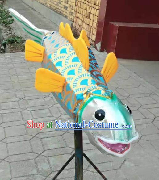 Chinese Traditional Blue Carp Lantern Handmade Lantern Festival Fish Lamp