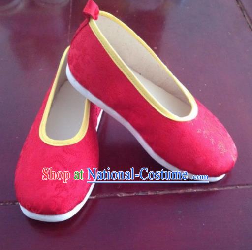 Asian Chinese Traditional Wedding Red Satin Shoes Princess Shoes Opera Shoes Hanfu Shoes for Women