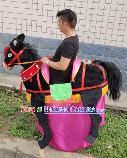 Chinese Traditional Opera Prop Lantern Festival Folk Dance Black Donkey Land Boat