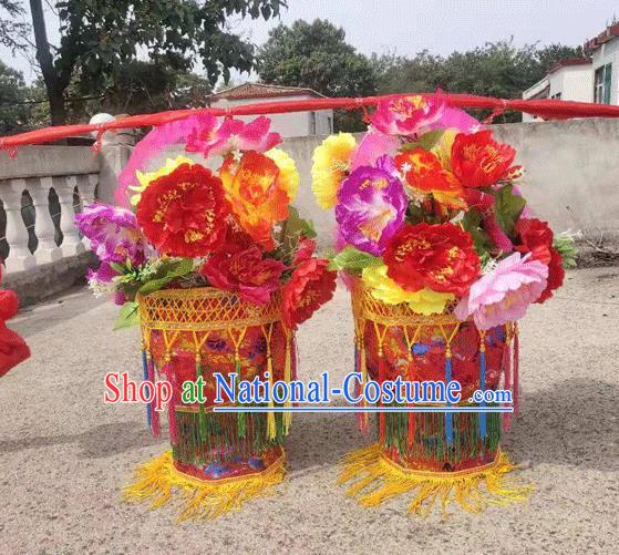 Chinese Traditional Opera Prop Lantern Festival Folk Dance Flower Baskets