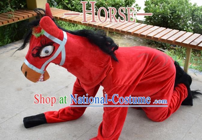 Cosplay Zodiac Horse Traditional Chinese New Year Stage Performance Costume Complete Set