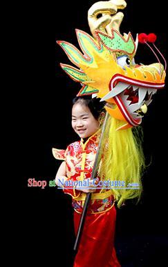 Chinese Traditional Dragon Dance Yellow Head Lantern Festival Folk Dance Prop Complete Set