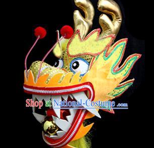 Chinese Traditional Dragon Dance Yellow Head Lantern Festival Folk Dance Prop Complete Set