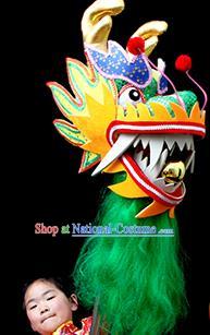 Chinese Traditional Dragon Dance Green Head Lantern Festival Folk Dance Prop Complete Set