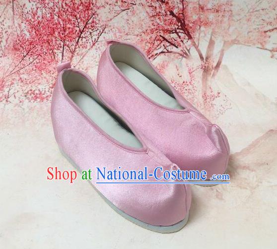 Asian Chinese Traditional Wedding Pink Satin Shoes Princess Shoes Opera Shoes Hanfu Shoes for Women