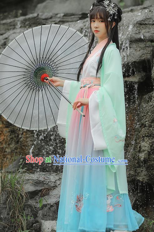 Traditional Chinese Jin Dynasty Imperial Consort Hanfu Dress Ancient Palace Princess Historical Costumes for Women