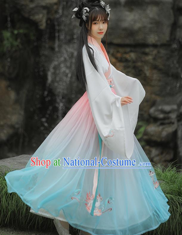 Traditional Chinese Jin Dynasty Imperial Consort Hanfu Dress Ancient Palace Princess Historical Costumes for Women