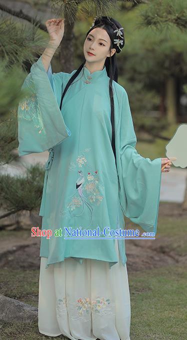 Traditional Chinese Ming Dynasty Royal Infanta Green Hanfu Dress Ancient Nobility Lady Historical Costumes for Women