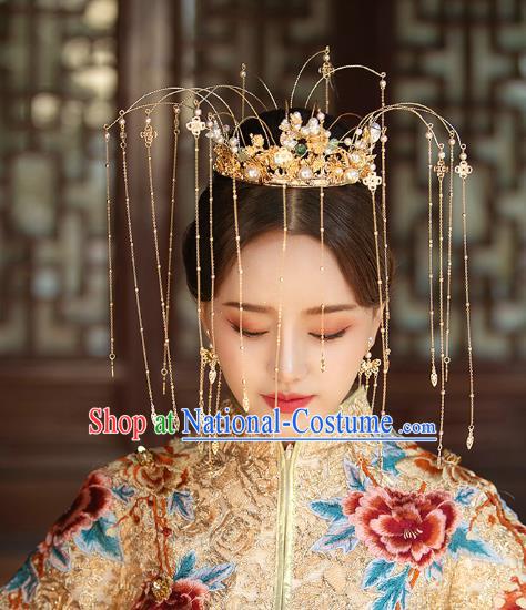 Chinese Traditional Ancient Bride Phoenix Coronet Wedding Hair Accessories for Women