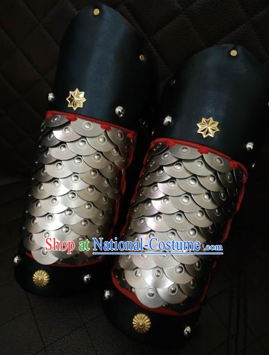 Chinese Traditional Ming Dynasty Black Wrist Armor Ancient Swordsman Armband for Men