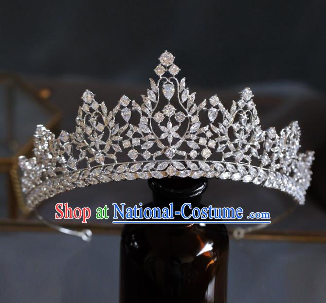 Top Grade Baroque Luxury Zircon Royal Crown Wedding Queen Hair Accessories for Women