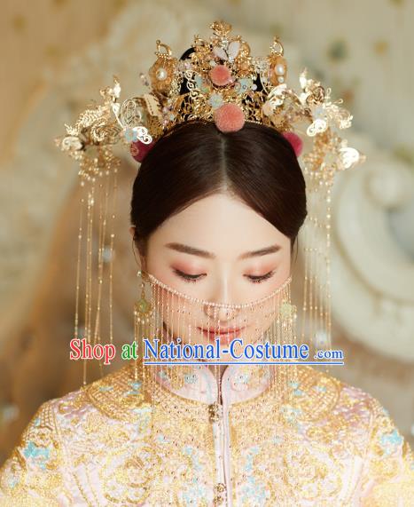 Chinese Traditional Ancient Bride Phoenix Coronet Wedding Hair Accessories for Women