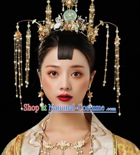 Chinese Traditional Ancient Phoenix Coronet Hairpins Bride Headdress Wedding Hair Accessories for Women