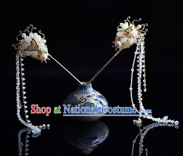 Chinese Traditional Wedding Tassel Hairpins Ancient Bride Hair Accessories for Women