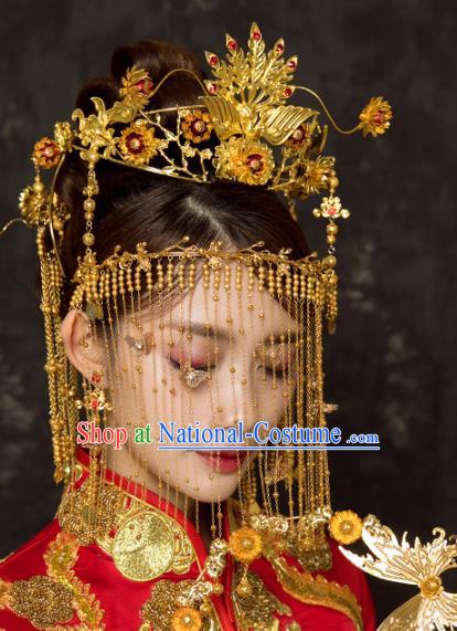 Chinese Wedding Deluxe Phoenix Coronet Headdress Traditional Ancient Bride Hair Accessories for Women