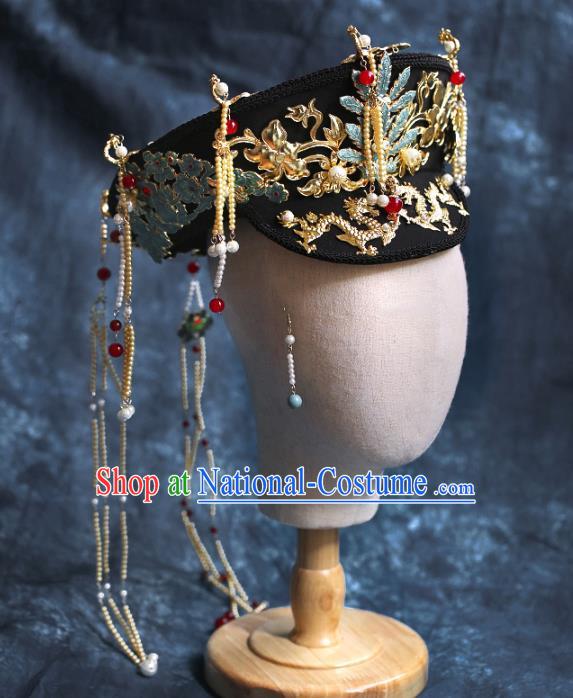 Chinese Traditional Qing Dynasty Queen Hat Hairpins Ancient Empress Hair Accessories for Women