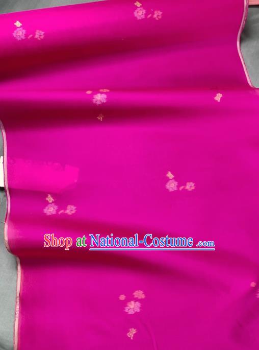 Chinese Traditional Classical Pattern Design Rosy Silk Fabric Asian Hanfu Material