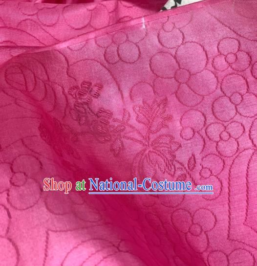 Chinese Traditional Classical Roses Pattern Design Peach Pink Silk Fabric Asian Hanfu Material