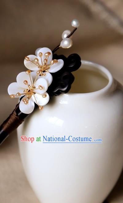 Traditional Chinese Handmade Ebony Hairpins Headdress Ancient Hanfu Hair Accessories for Women