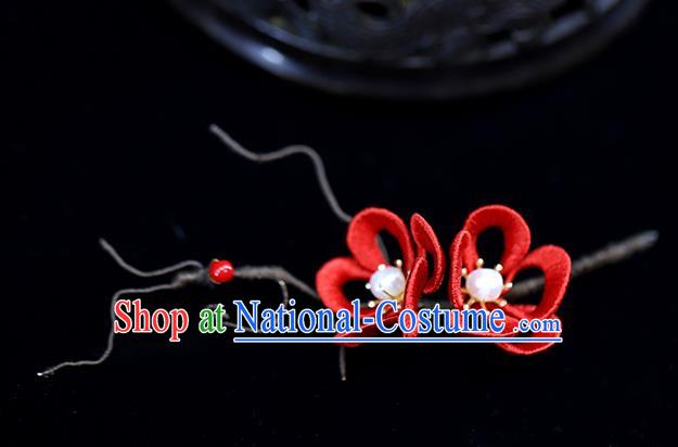 Traditional Chinese Handmade Little Plum Blossom Hairpins Headdress Ancient Hanfu Hair Accessories for Women