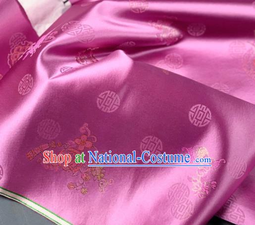 Chinese Classical Longevity Flowers Pattern Design Pink Silk Fabric Asian Traditional Hanfu Brocade Material