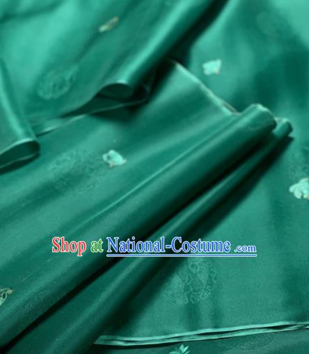 Chinese Classical Round Pattern Design Green Silk Fabric Asian Traditional Hanfu Material