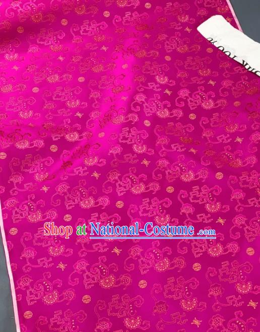 Chinese Classical Pattern Design Rosy Silk Fabric Asian Traditional Hanfu Brocade Material