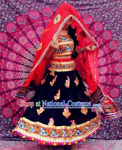 Asian India Traditional Folk Dance Dress Indian Lehenga Costumes for Women